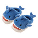 KINGXIAOJING German children's cotton slippers for boys 2025 new indoor home thick-soled non-slip autumn and winter warm girls cute blue shark-warm size 26 27 (inner length 17CM)