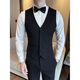 Groom's suit men's suit wedding sense tuxedo Korean style business casual double breasted suit 2502 black suit + vest + trousers free white shirt - tie M M90-105Jin Jin equals 0.5 kg