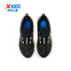 XTEP Children's Shoes Children's X Mecha-Rocket Shoes Knob Buckle Running Shoes Winter Plush Cotton Shoes Black/Jelly Green 33