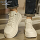 Baofeilua height-enhancing shoes men's board shoes autumn new breathable sports and casual shoes men's invisible height-enhancing shoes white shoes 9920 meters white [leather surface]-enhancing height 8cm 41 sports code