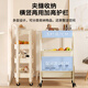 Quanpinwu Trolley Kitchen Storage Rack Floor-standing Mobile Foldable Snack Rack Wheeled Storage Rack Free Installation Storage 3W