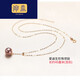 Peimeng purple pearl pendant necklace 925 silver adjustable gift to girlfriend 45cm 9mm purple pearl with chain