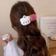 Plush Pudding Bear Hair Clip for Women Back of Head Duckbill Clip Hair Clip Large Hair Volume One-Word Clip Hair Clip Hair Accessory White Pudding Bear Pink Clip