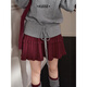 Wide color temperament sweater and skirt two-piece suit new 25 autumn and winter wear women's sweater short skirt gray red gray sweater 0042 S