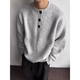 Jufeng light gray Henry collar velvet sweater men's autumn and winter lazy style high-end knitted sweater thickened American polo gray velvet upgraded model 95% users choose 2XL