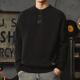 MR.25 Knitted Sweater Men's 2025 Autumn and Winter New Thick Warm Henry Shirt Lazy Style Pullover Bottoming Shirt Men's Black XL
