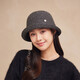 Autumn and winter retro wool fisherman hat, new style, feminine, simple basin hat, rolled edge, fashionable face-showing small hat, trendy Mocha