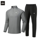 ALO YOGA autumn and winter sports and leisure suit stand-up collar sweatshirt trousers elastic fitness breathable men's warm two-piece suit black top + black pants suit (ALO-251011) M (95-115Jin Jin equals 0.5 kg)