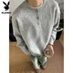 Playboy (PLAYBOY) Gray American Henley Collar Sweater Men's Early Autumn Feeling Lazy Style Bottoming Sweater Cleanfit Inside Light Gray Upgraded Model M (95-115Jin Jin is equal to 0.5kg)