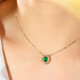 18K gold emerald necklace with brushed craftsmanship and natural diamonds for your girlfriend and elders