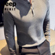 JEEP SPIRIT2025 new autumn henley collar men's yuppie sweater POLO bottoming shirt solid color thickened sweater trend white M