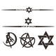 Litian six-pointed star car stickers car modification front and rear windshield personalized decoration creative body pull-up fuel tank cover stickers six-pointed star A style black 65cm