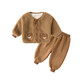 Dudu's Baby Plush Suit Autumn and Winter Children's Thickened Jacket Trousers Winter Boys' Winter Clothes Girls Two-piece Set Winter Fashion Khaki 90