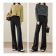 Yiyang (ESE-Y) Austrian velvet boot-cut pants for women 2025 winter new high-waisted flared velvet pants black petite 28