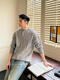 LIIS Henry collar twisted knitted autumn old money style retro patterned sweater men's casual commuting sweater gray M90-125Jin Jin equals 0.5 kg one size