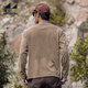Hai Xing Henry Collar Long Sleeve T-Shirt Men's Loose Solid Color Bottoming Shirt Autumn Casual T-shirt Men's Top Brown XL