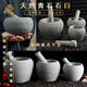 Sailotou natural bluestone household stone mortar garlic mortar garlic pounder jar grinder garlic stone mortar garlic peeler garlic press new medium size 16 anti-slip deepening
