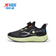 XTEP Children's Shoes Children's X Mecha-Rocket Shoes Knob Buckle Running Shoes Winter Plush Cotton Shoes Black/Jelly Green 33