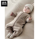 Semir children's warm velvet jumpsuit for spring, autumn and winter, warm velvet outdoor clothing for boys and girls, baby indoor rompers, beige warm velvet edged jumpsuit 66cm