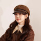 Midelei octagonal hat for women with big head circumference 2025 new Japanese retro literary newsboy hat autumn and winter fashion face-showing little Beileibei Japanese retro-beige-Versatile face-showing small one-size-fits-all head circumference 54cm-59cm