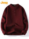 JEEP SPIRITJEEPSPIRIT off-white sweater men's 2025 new Henry collar sweater autumn and winter base wool burgundy 3XL