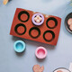 6 consecutive concave and convex hollow cake molds mousse muffin cup silicone dessert pudding chocolate flow baking tool brick red 6 consecutive cake molds