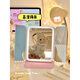 Cute Tulip Cosmetic Mirror Desktop Princess Mirror Folding Mirror LED Fill-in Light Portable Mirror Cartoon Girl Student Bear Style