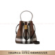 Burberry (BURBERRY) TB exclusive logo lock plaid cotton and cowhide bucket bag shoulder crossbody handbag mini women's basic outfit (bag + dust bag)