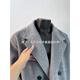 XUANSENTU gray alpaca short woolen coat men's winter thickening Korean style British yuppie windbreaker jacket trendy light gray plus velvet 2XL