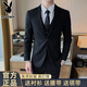 Playboy (PLAYBOY) Suit Suit Men's Korean Slim Jacket Groom Wedding Dress Business Professional Formal Casual Small Suit Men Double-button Black Suit+Trousers+Vest L (Recommended 115-130 Jin Jin equals 0.5 kg)