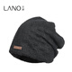 Lannuo wool knitted cold hat for women 2025 autumn and winter new style big head circumference showing face small postpartum confinement hat pullover hat black M (56-58cm)