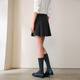 Eveli (eifini) Eveli high-quality wool pleated skirt short skirt slimming A-line skirt women's 2025 autumn new style floral gray short style S 80-100Jin Jin is equal to 0.5 kg