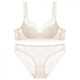 Victoria's style sexy secret French lace underwear for women push up small breasts thin anti-sagging sexy bra set apricot suit 80B 36