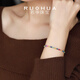 RUOHUA Rainbow Candy Colored Sapphire Bracelet Women's 18K Gold Bracelet for Gifts 2.5-3.5mm 15cm