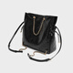 CHARLES&KEITH25 winter new drawstring oil wax leather diamond chain bag backpack CK2-30782756 Black black L