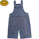 Детские комбинезоны G.duck, новинка 2024 года, весенне-осенние повседневные джинсы для девочек, детские свободные штаны, модные синие джинсовые комбинезоны в корейском стиле, 90 см
