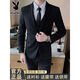Playboy (PLAYBOY) Suit Suit Men's Korean Slim Jacket Groom Wedding Dress Business Professional Formal Casual Small Suit Men Double-button Black Suit+Trousers+Vest L (Recommended 115-130 Jin Jin equals 0.5 kg)