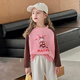 Children's clothing children's long-sleeved T-shirt girls raglan sleeve bottoming shirt parent-child wear 2025 spring new style trendy black and white stripes 100_height about 100cm