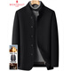 MONTAGUT double-sided cashmere coat men's short middle-aged winter stand-up collar casual woolen woolen jacket dad coat black S 165/84A