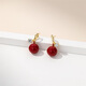 Yalundi red earrings, feminine silver earrings, 2025 new hot style, niche design, high-end, unique and exquisite