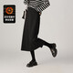 SOFSIL Acetate Wool Premium Slim Slit Skirt 2025 Winter Fashion Thickened Mid-Length Straight Skirt Black L (28)