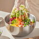 Best Selling 200W+ 316 Thickened Stainless Steel Food Grade Salad Bowl Fruit Salad Bowl Baking Basin and Basin Loss 17cm Special Price Impact