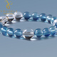 Yogurt 18K Gold Natural Brazilian Aquamarine Bracelet Women's Ice Devil Blue Bracelet Hand Decoration Gift Beads 8mm