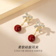 Qlady bow red ear clip without pierced ears for women 202 new autumn and winter tassel earrings high-end earrings bridal earrings