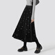 She Chi Xingkong Velvet Skirt Women's 2025 Autumn New Retro Elegant High Waist A-Line Midi Skirt