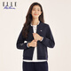 ELLE ACTIVE Casual Sports Jacket Women's Autumn Fashion Simple Baseball Collar Windproof Jacket Versatile Jacket Navy Blue M