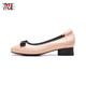 Accesorios de lujo de Light Manel Zapatos para mujeres con tacón medio del tacón grueso BoCh Buthide Simple Small Small Fragance Style Smiftle Shoes G15253 Apricot Color 36