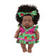 Shantou Lincun African black doll cute doll comfort baby sleeping doll vinyl reborn fake doll children's toy girl Q8-004C blue and green picture overalls 20m