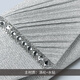 Jane Regina high-end evening dress small clutch silver banquet clutch bag women's diamond pleated bag with cheongsam clutch bag light gray thick long chain + slender chain
