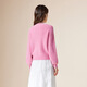 IEF/Aiyifu 2025 new autumn and winter loose sweater women's fashionable V-neck slim wool sweater top rose pink one size